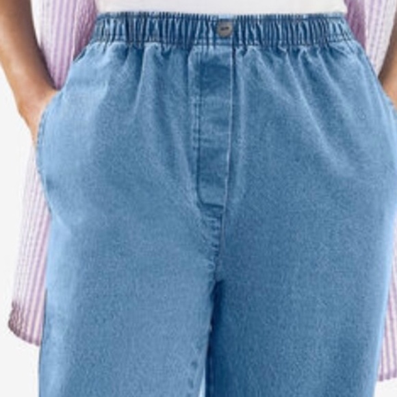 2 pairs NWT brand new, in the bag elastic waist, pull-on “7 Day” jeans, sz 14w - Picture 5 of 7